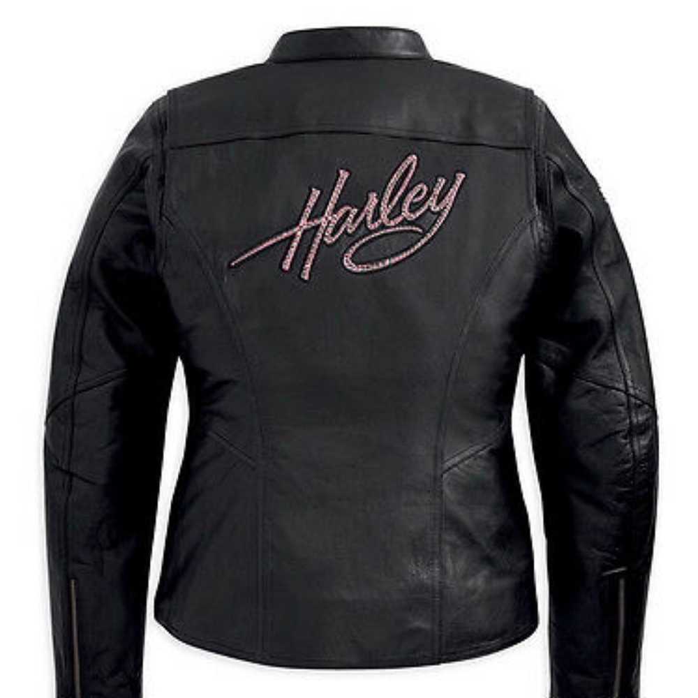 Harley Davidson Women's PINK Black Leather jacket